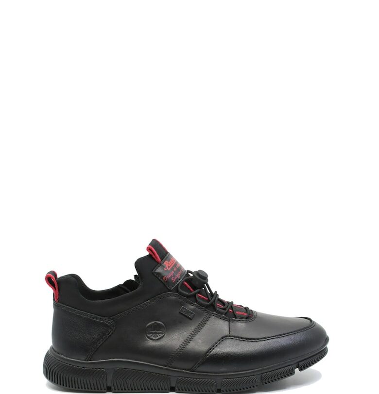 Черни ежедневни мъжки боти - меки - от естествена кожа Rieker