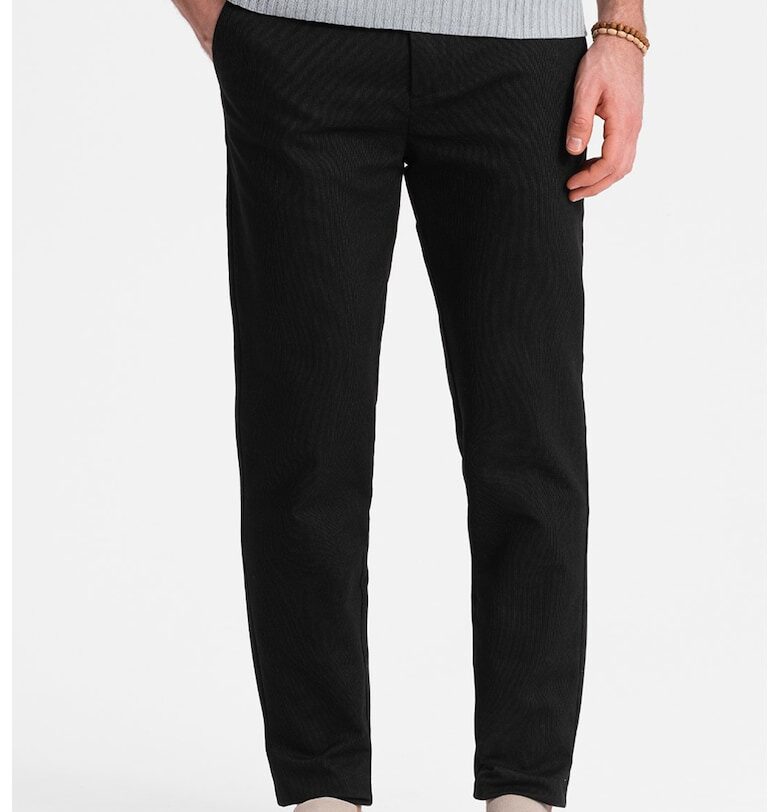 Чино панталон с релеф - Черен OMBRE