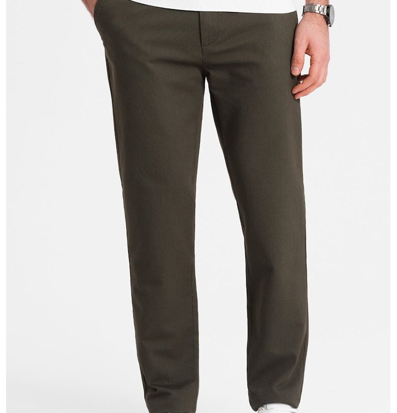 Чино панталон с релеф - Каки OMBRE