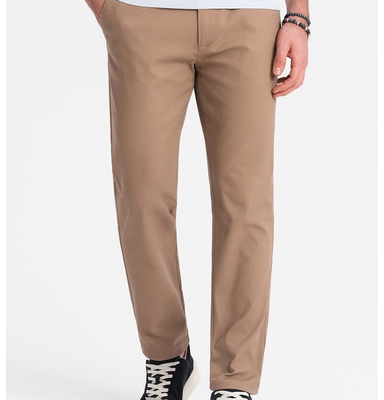 Чино панталон със странични джобове - Светлокафяв OMBRE