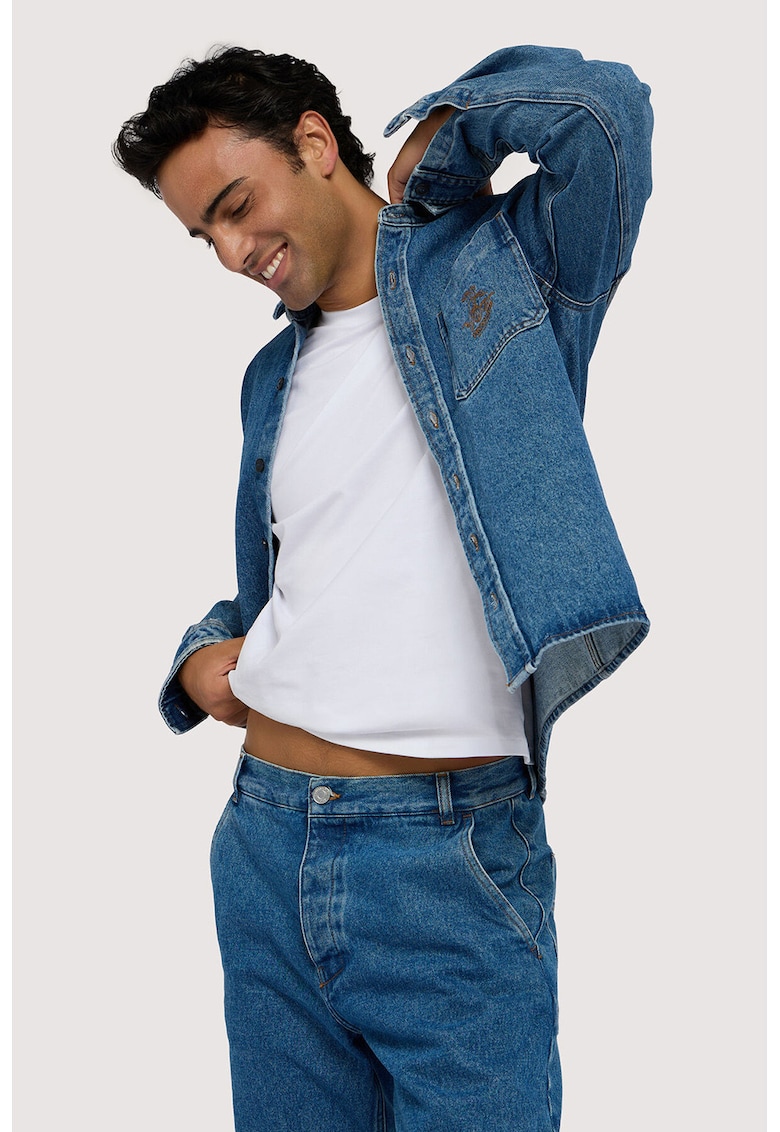 Шакет от деним с джоб - Тъмносин Trussardi