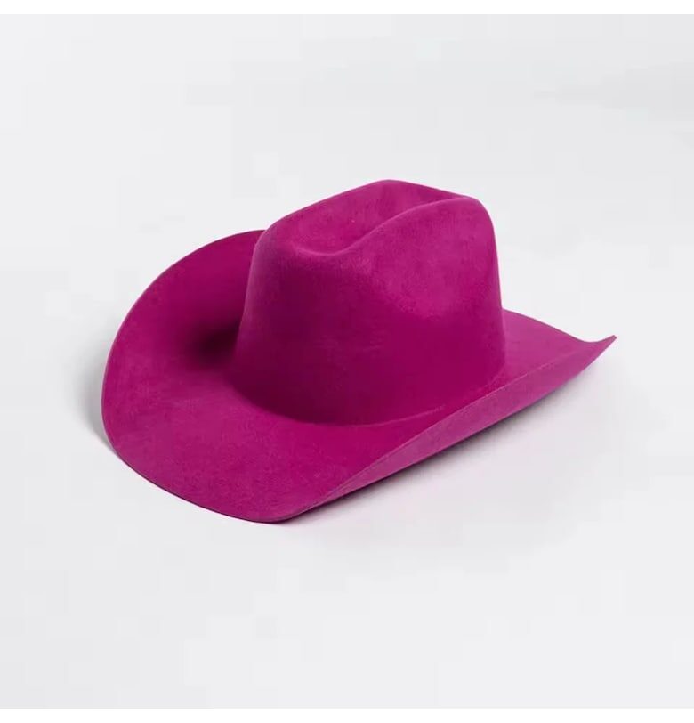 Шапка Fedora - лилава - вълнена - каубойски стил - регулируема - Hedi Pursehuit