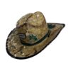 Шапка - каубойски стил - слама - Ръчно изработена - ръчно рисувана и с аксесоари - Ямайка - Кафяв Pursehuit