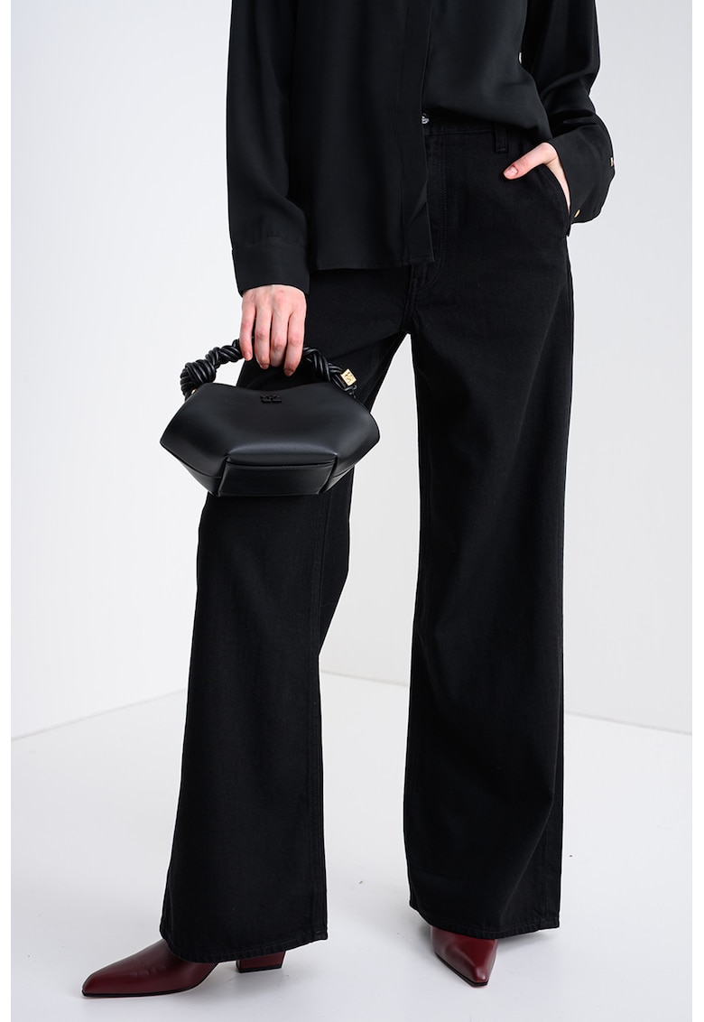 Широки дънки с висока талия - Черен CALVIN KLEIN