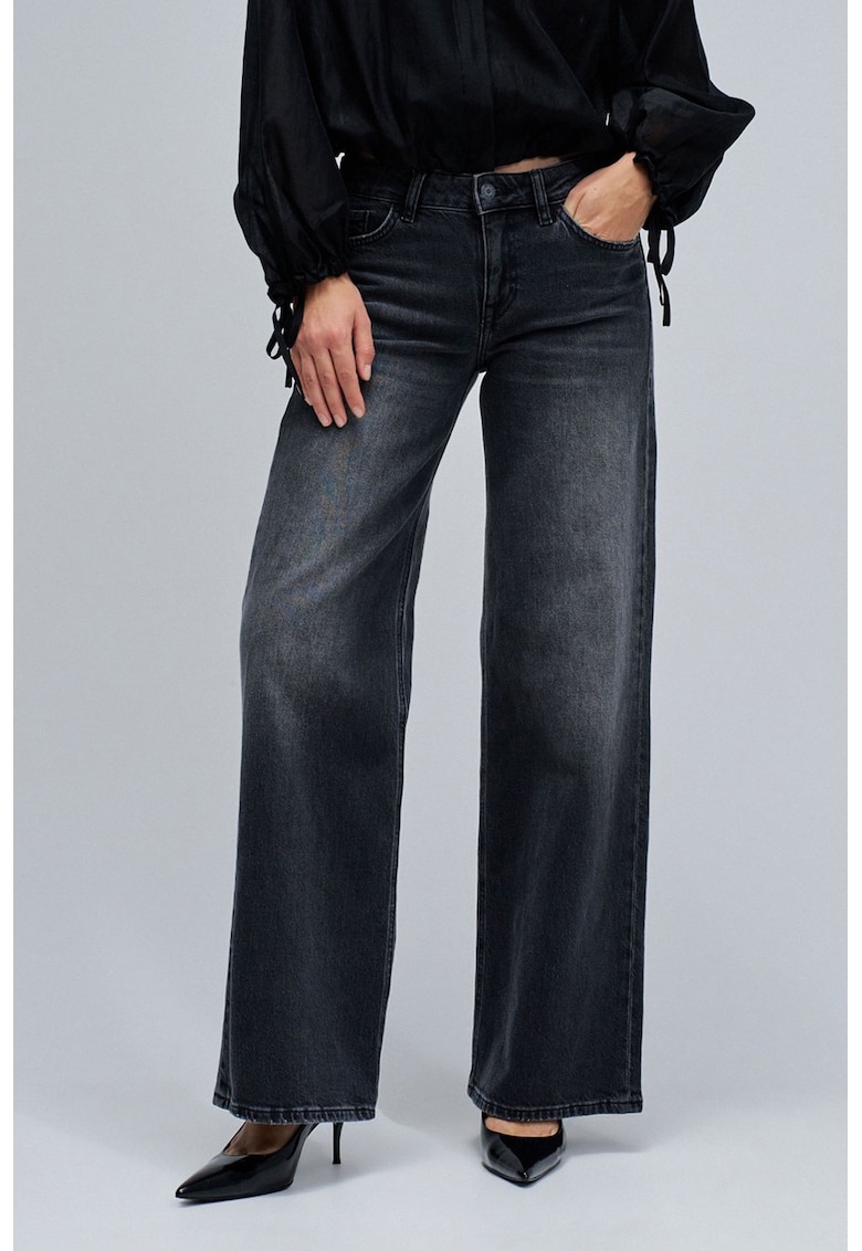 Широки дънки с ниска талия - Антрацитно сиво Salsa Jeans