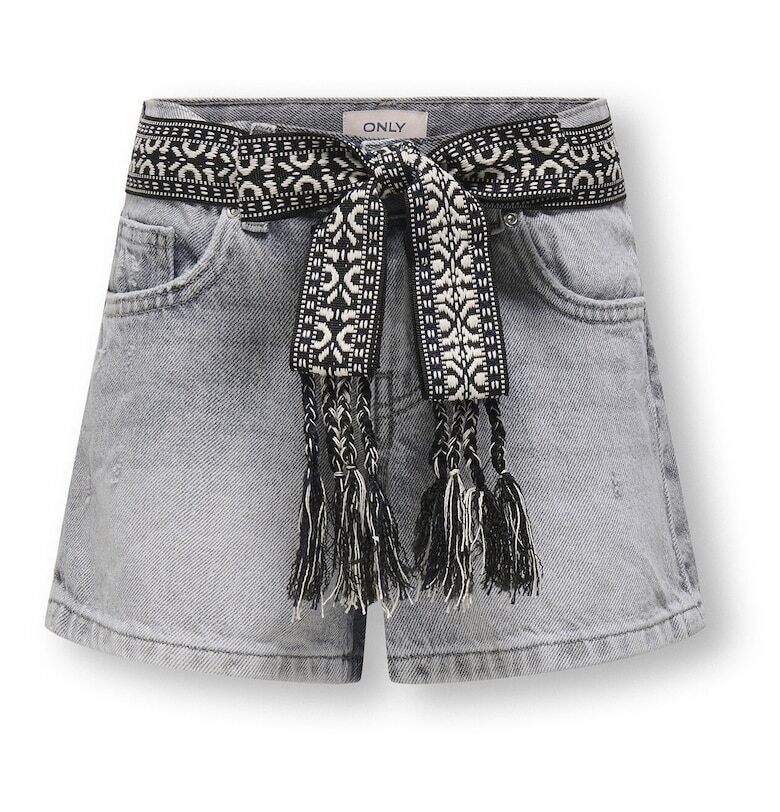 Шорти за момичета  15345607 - Дънкови - Памук - Сив - Сив Kids Only