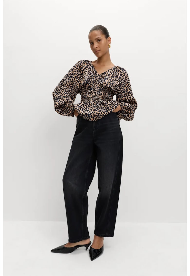 Шпиц блуза с животински принт - Черен/Светлокафяв Marks Spencer