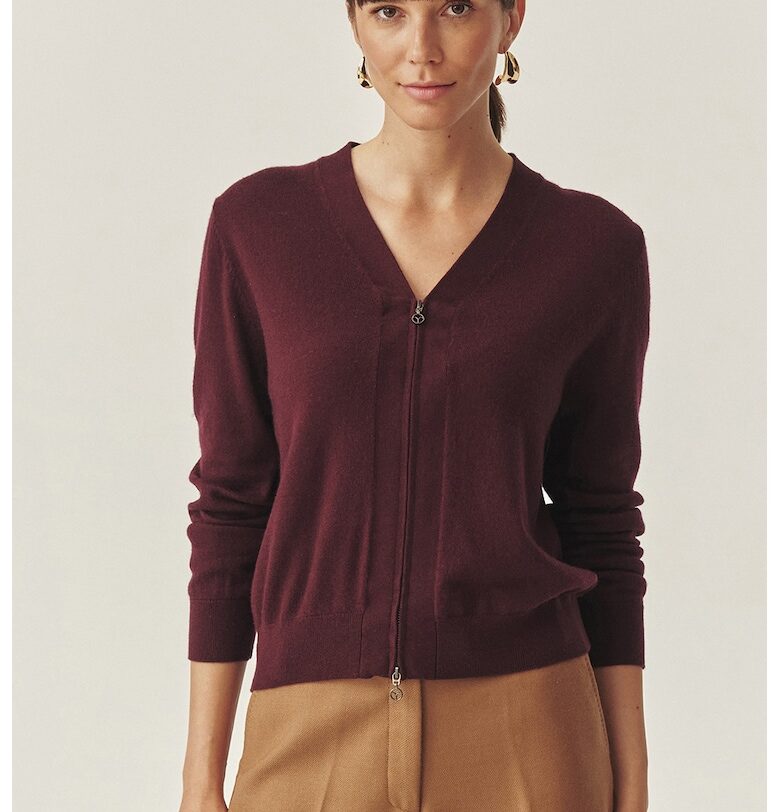 Шпиц жилетка с цип - Тъмновиолетов Tatuum