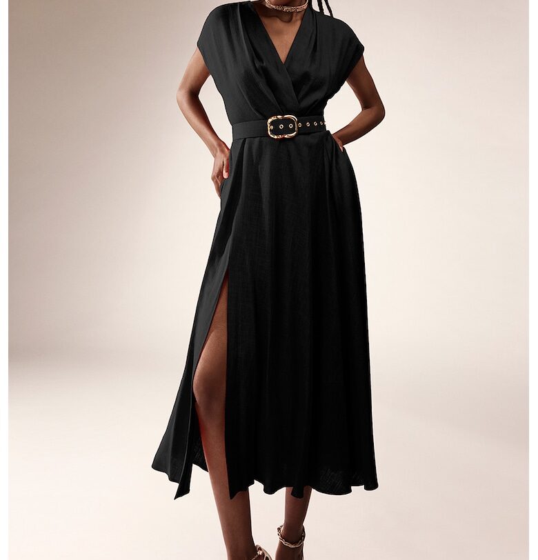 Шпиц рокля Ischia с лен Alina Cernatescu