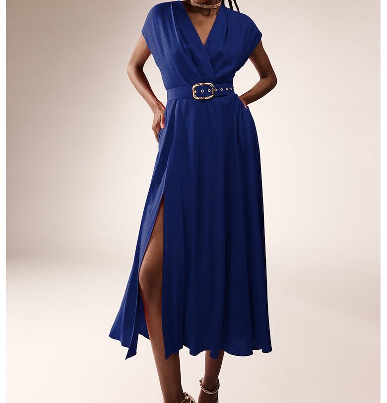 Шпиц рокля Ischia с лен Alina Cernatescu