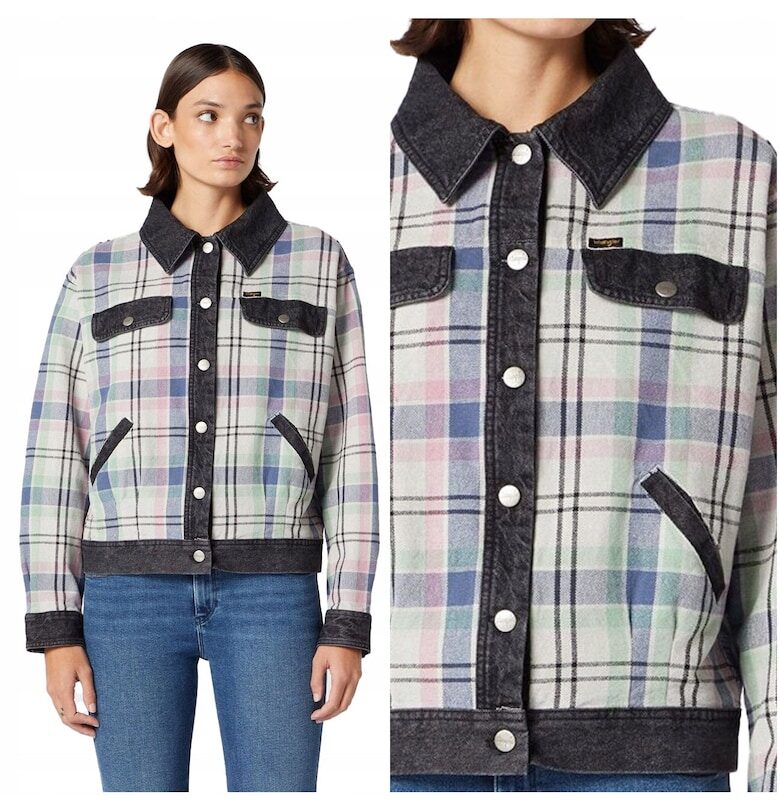 Яке -  Check N Dnm Jkt - Преходно - Стандартна кройка - Закопчаване: Тик-так - Състав на материала: 100% памук - Брой джобове: 4 - M - Син - 1 брой Wrangler