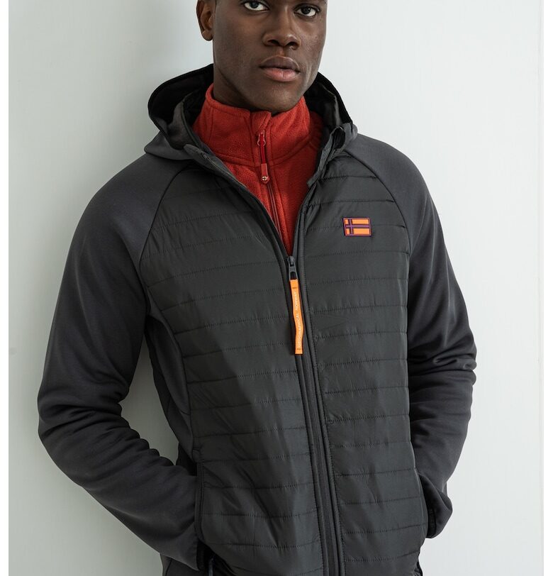 Яке Donald с цип и пришито лого - Tъмносив Geographical Norway