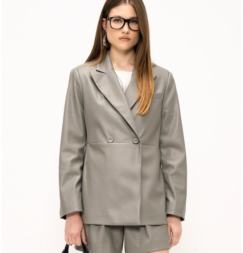 Яке Edera от еко кожа с копчета - Светло сив Marc Ellis