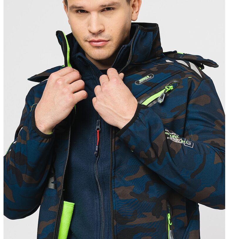 Яке Royaute с качулка и поларена подплата - Бледозелен/Тъмносин Geographical Norway