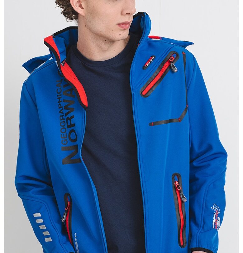 Яке Royaute с качулка и цип - Червен/Кралско Синьо Geographical Norway