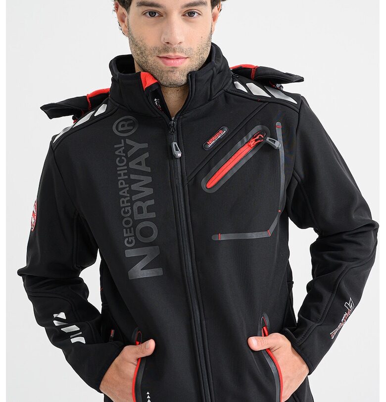 Яке Royaute с качулка и цип - Червен/Черен Geographical Norway
