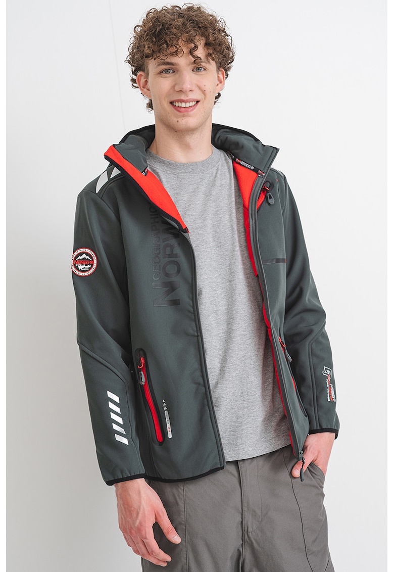 Яке Royaute с качулка и цип - Червен/Tъмносив Geographical Norway