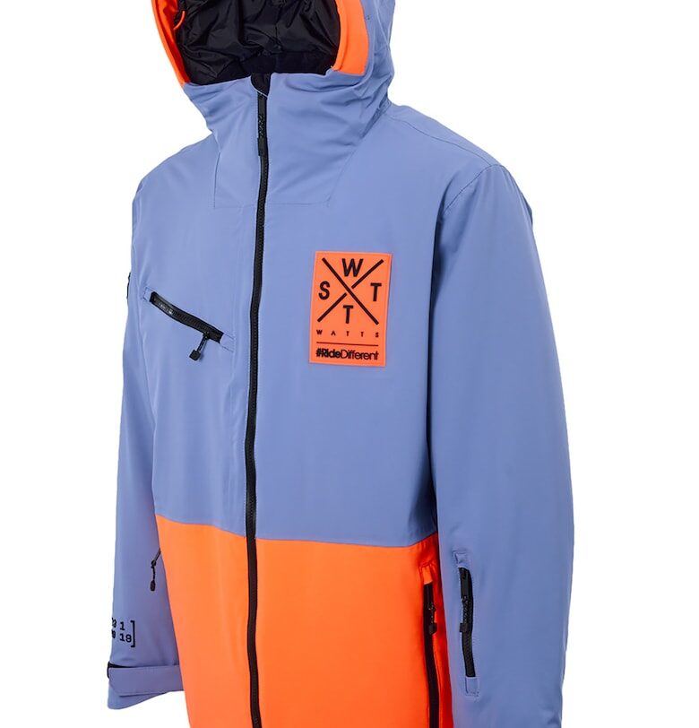 Яке Temper за сноуборд с качулка - Мандарина/Светлосин Watts