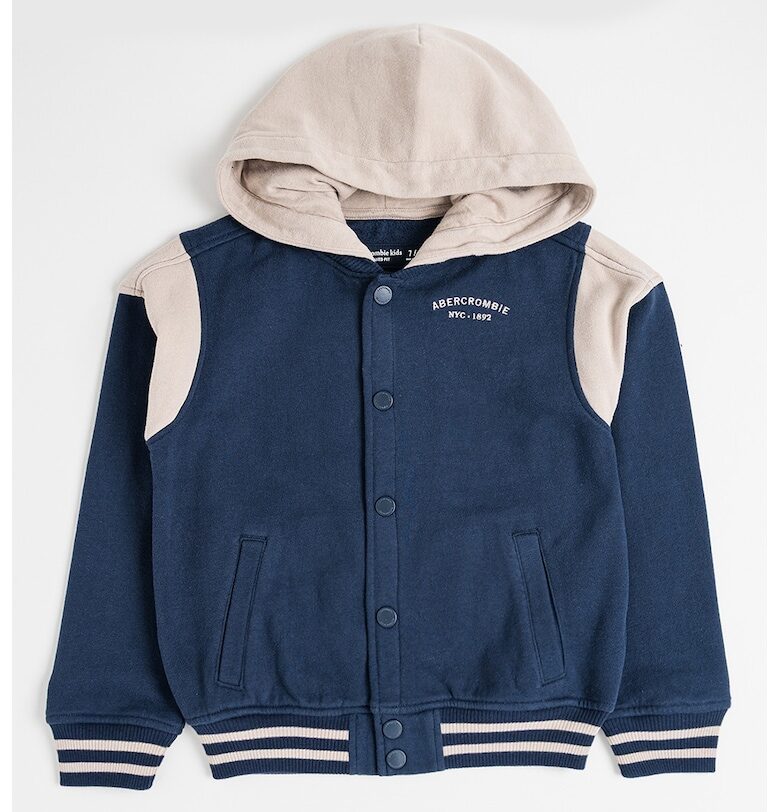 Яке Varsity с качулка - Бежов/Тъмносин Abercrombie  Fitch