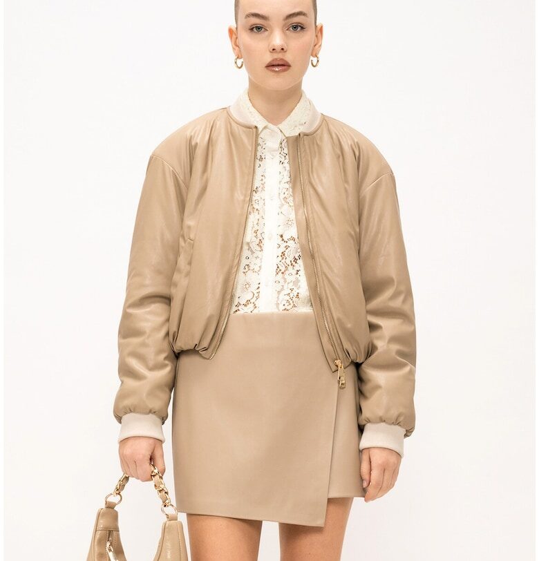 Яке бомбър Celeste с еластични маншети и подгъв - Бежов Marc Ellis