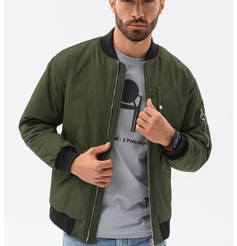 Яке бомбър с множество джобове - Каки OMBRE