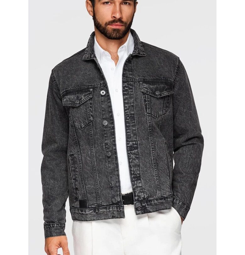 Яке от деним с джобове - Черен OMBRE