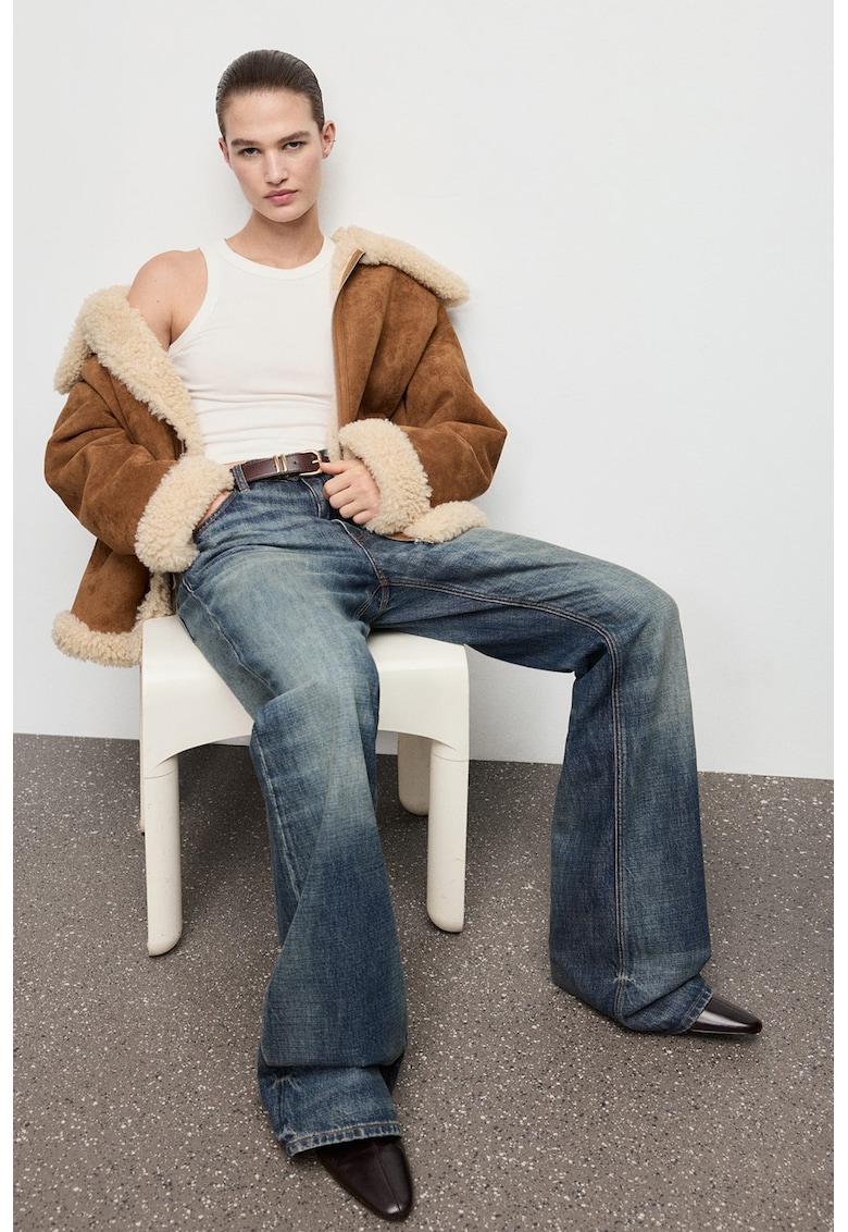 Яке от еко велур с еко пух - Карамел Mango