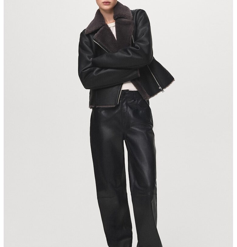 Яке от еко кожа - Черен Mango