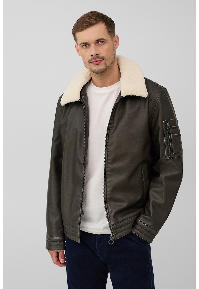 Яке от еко кожа - Тъмнокафяв sOliver