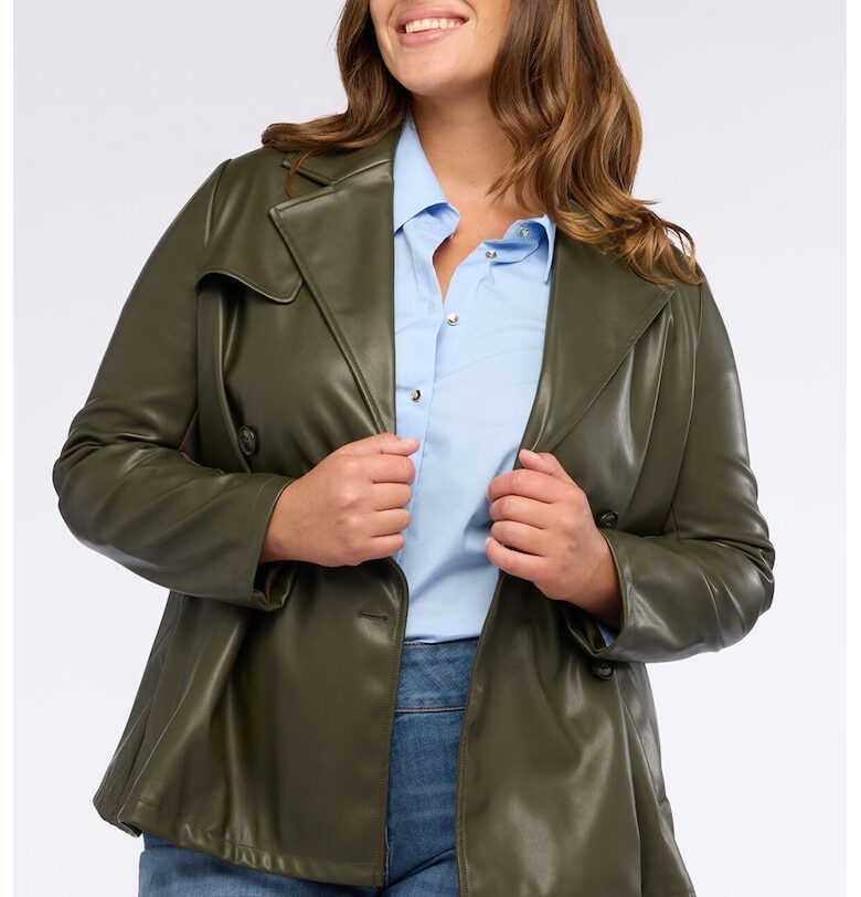 Яке от еко кожа с копчета - Тъмно каки Fiorella Rubino