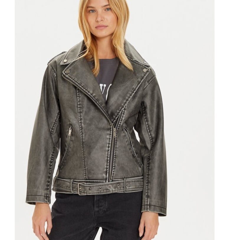 Яке от изкуствена кожа  LJK-JOSIANE Черно - стандартна кройка - екокожа BRAVE SOUL