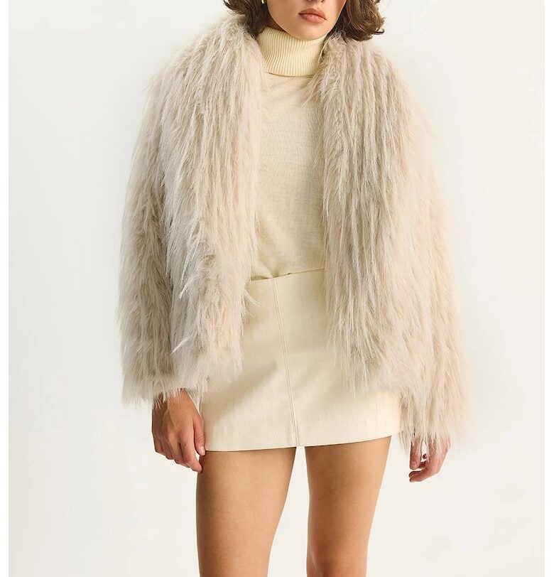 Яке от изкуствена кожа  полиестер - кремаво HiCCUP