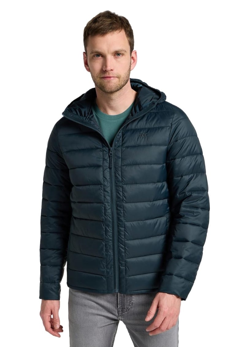 Яке пухено - водоустойчиво - с качулка - зелен - полиестер/полиамид Lee
