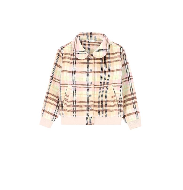 Яке-риза  за момичета - полиестер - кариран модел - с джобове - многоцветно Coccodrillo