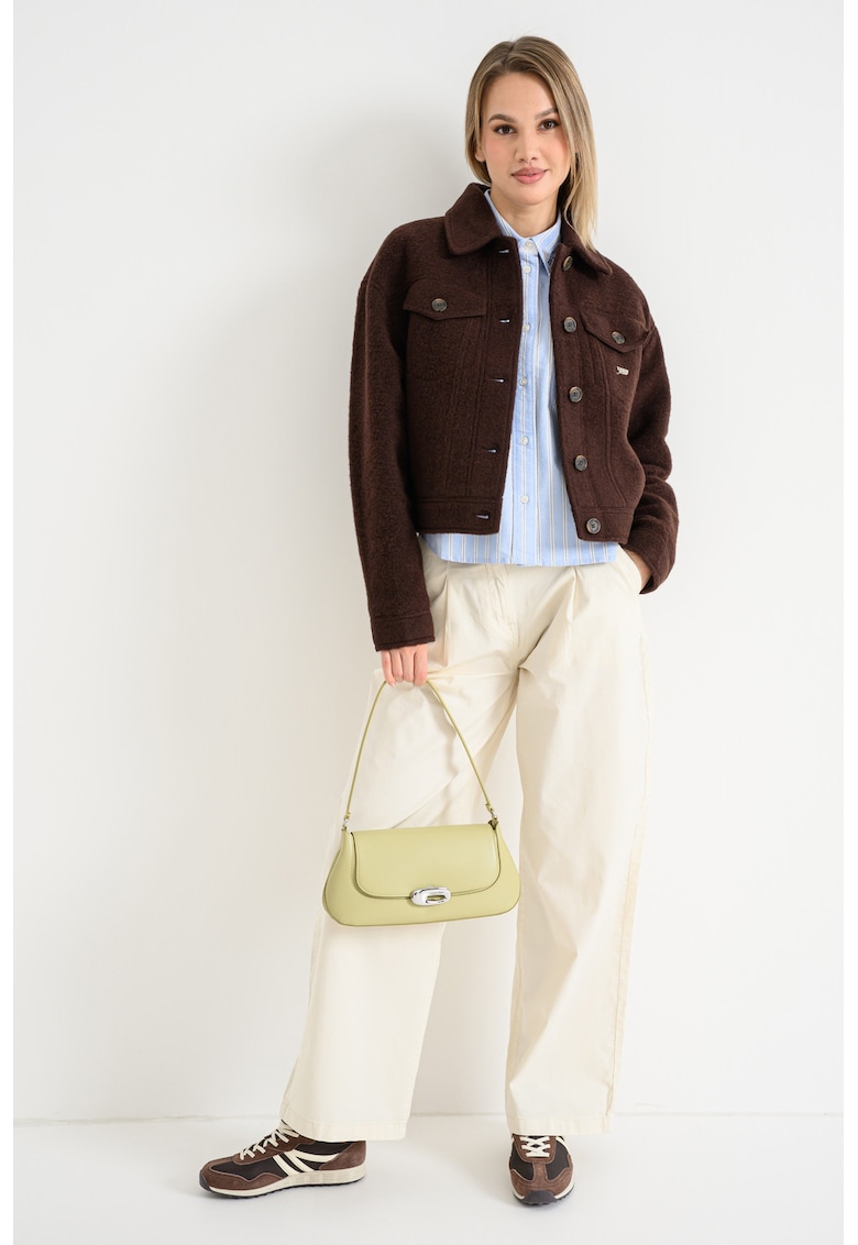 Яке с вълна и джобове с капаче - Кафяв Tommy Jeans