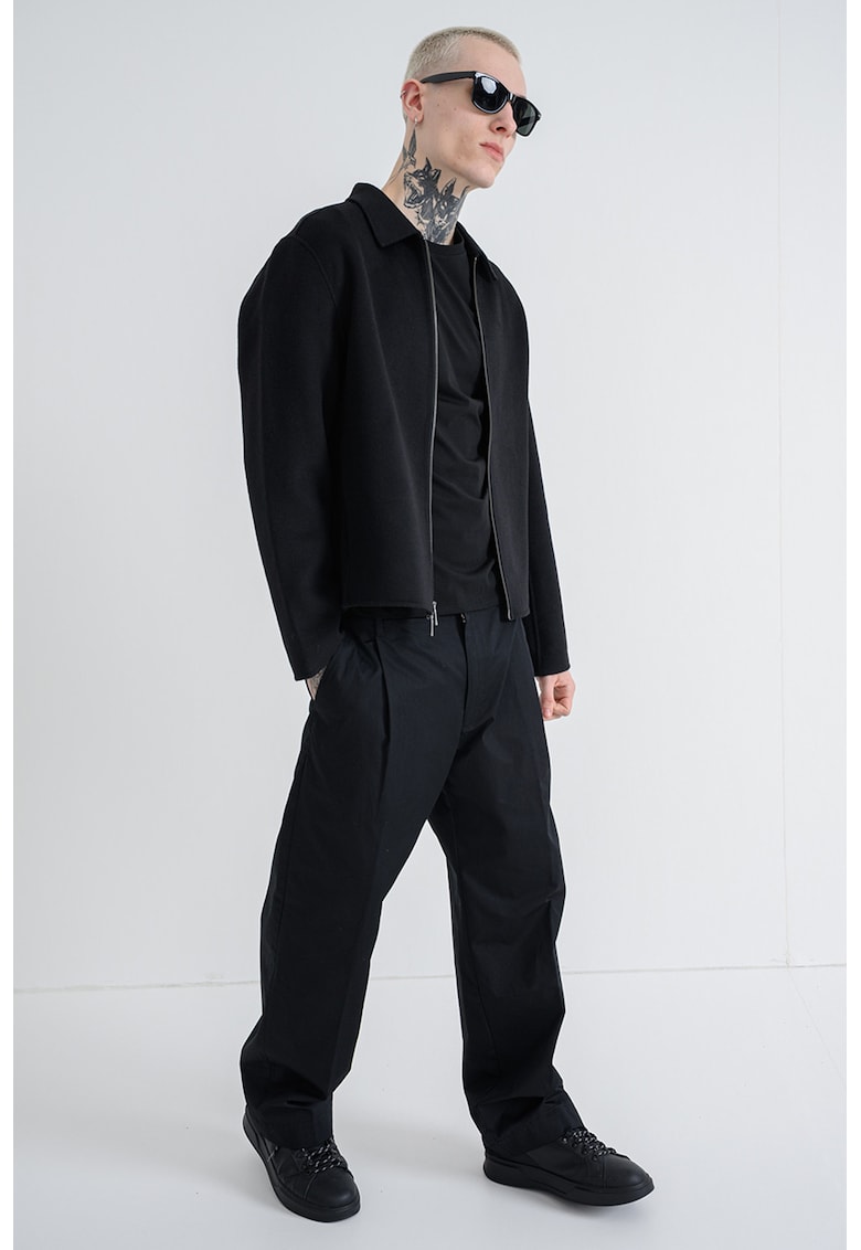 Яке с вълна с цип - Черен CALVIN KLEIN