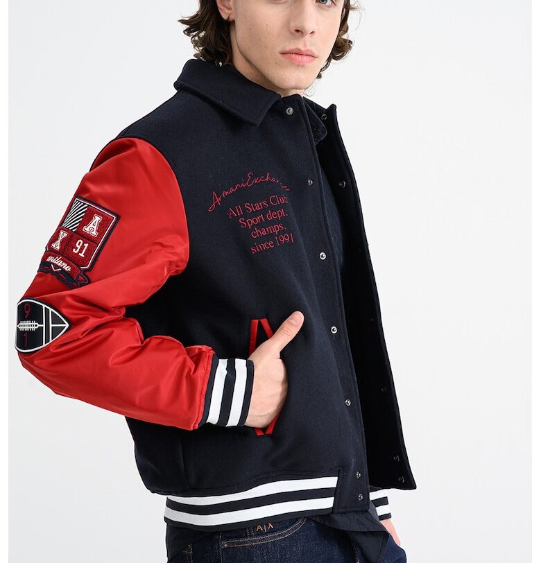 Яке с капси - Бял/Ултрамарин синьо/Тъмночервен ARMANI EXCHANGE