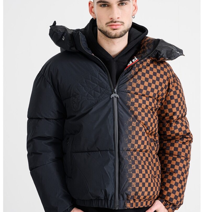 Яке с качулка - Черен/Канелено кафяво Sprayground