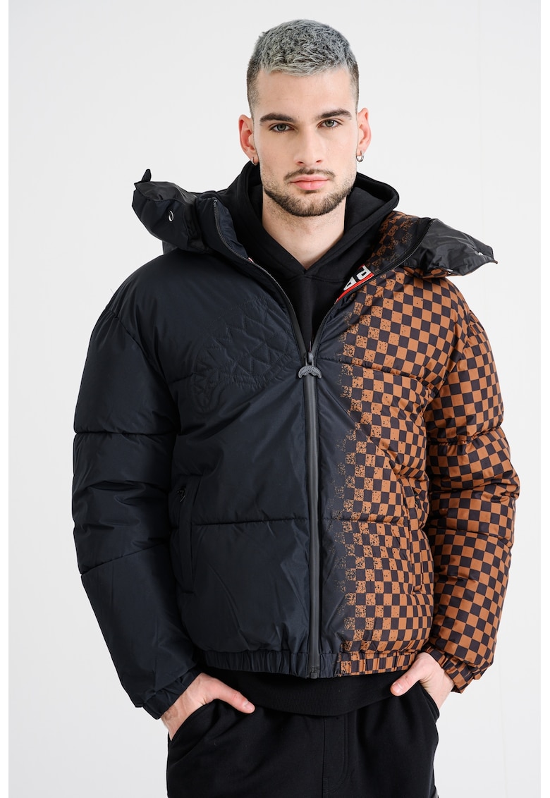 Яке с качулка - Черен/Канелено кафяво Sprayground