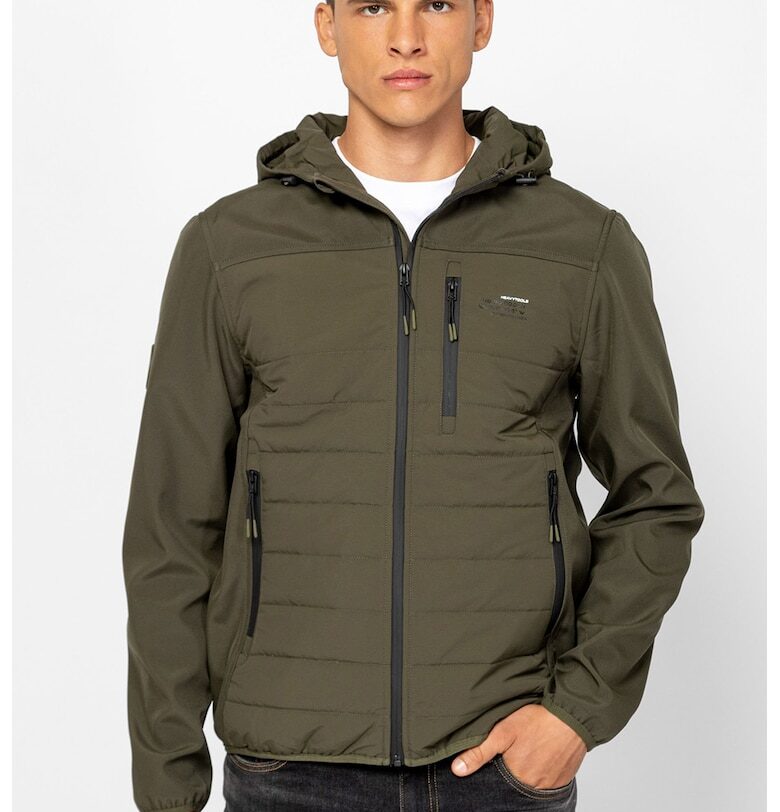 Яке с качулка и джобове с цип - Каки Heavy Tools