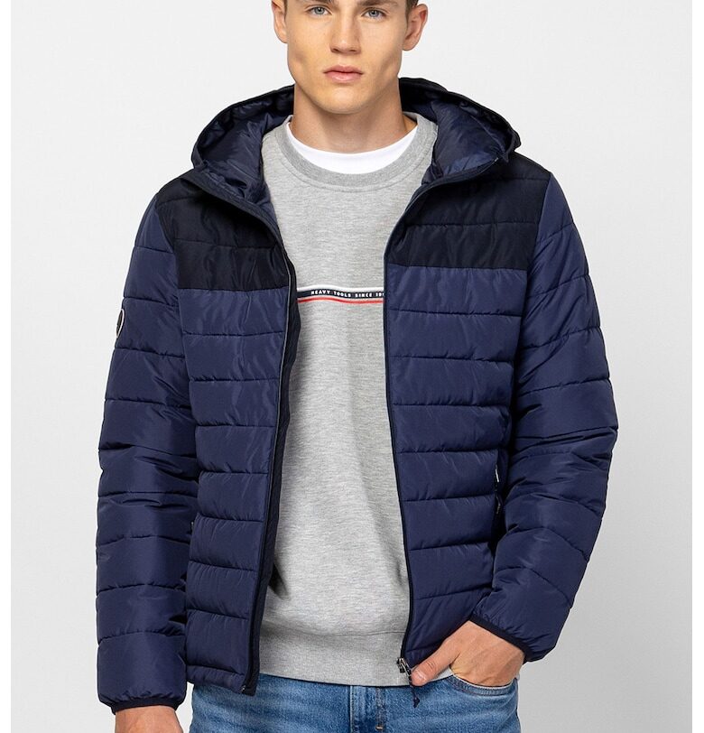 Яке с качулка и джобове с цип - Ултрамарин синьо Heavy Tools