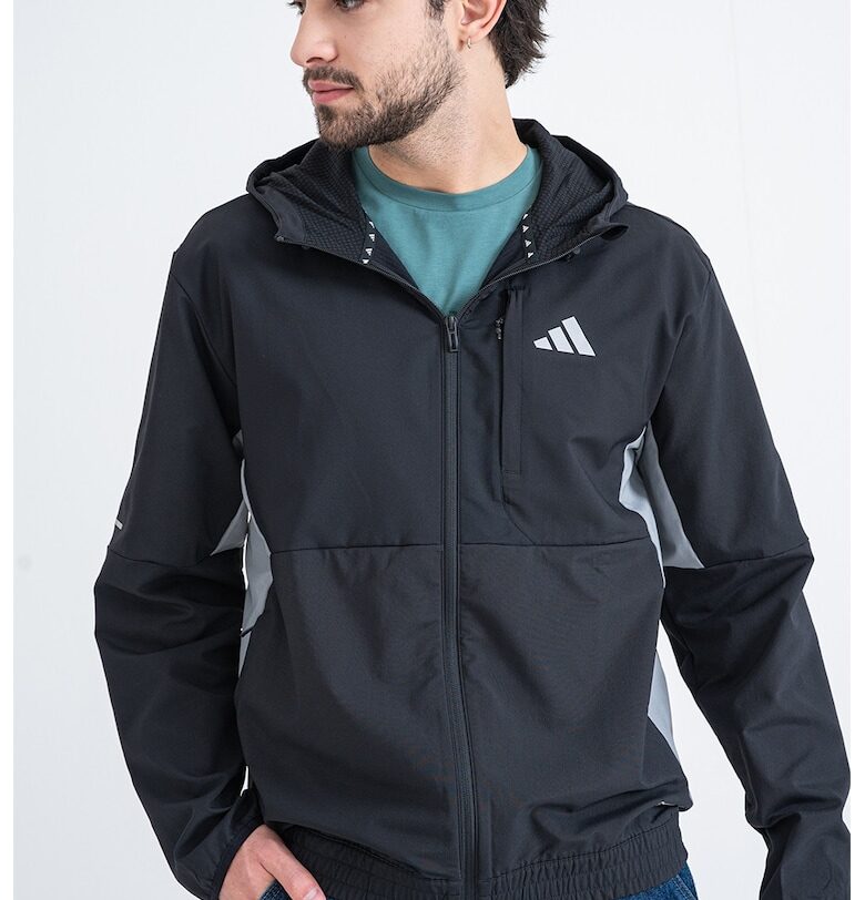 Яке с качулка и джобове с цип - Черен/Сив adidas Sportswear