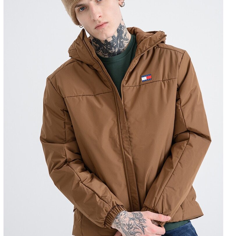 Яке с качулка и лого - Кафяв Tommy Jeans