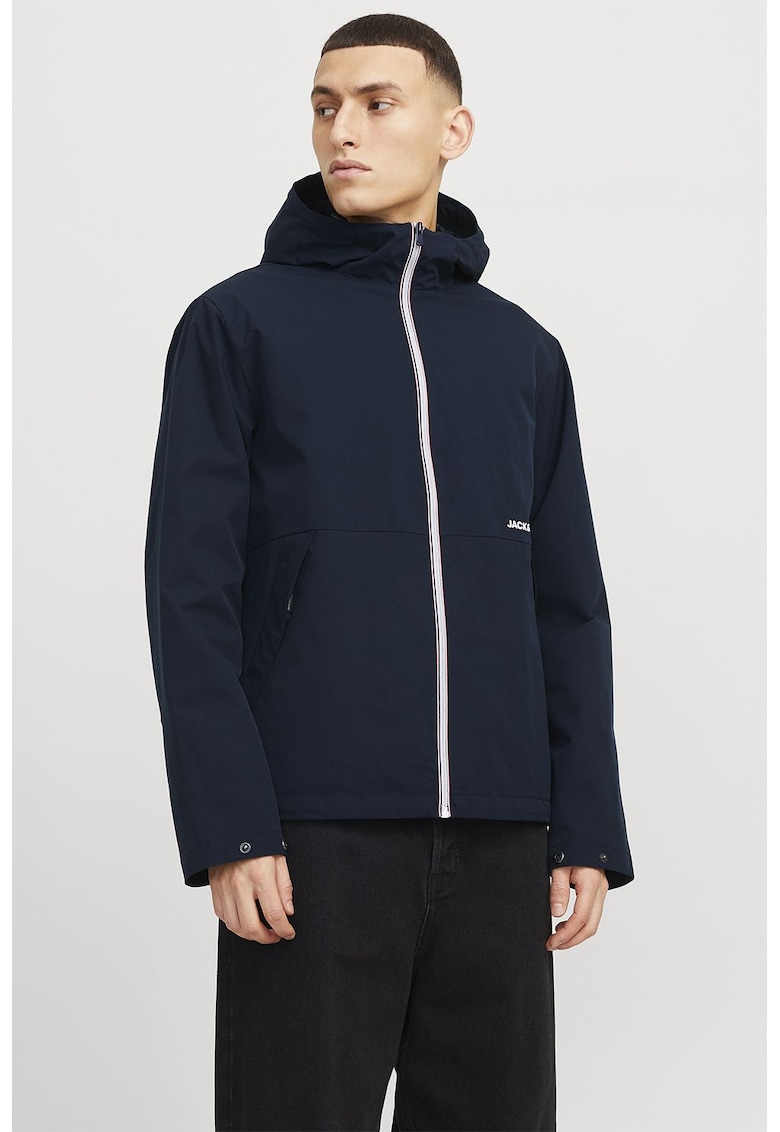 Яке с качулка и цип - Тъмносин Jack Jones