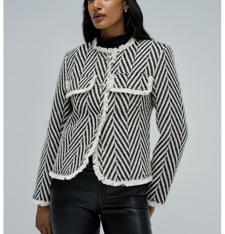 Яке с незавършени краища - Бял/Черен Salsa Jeans