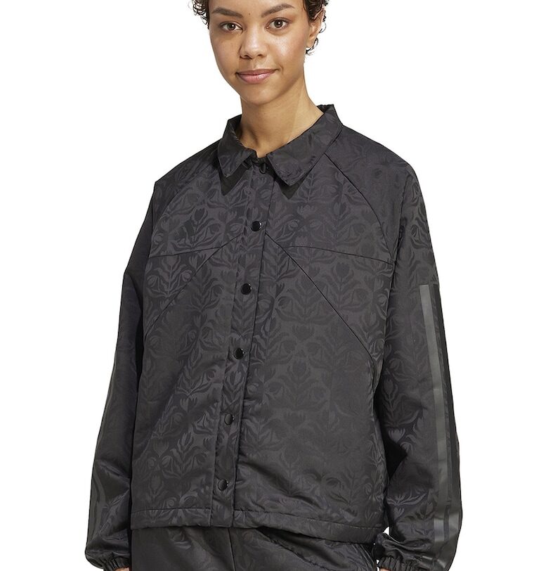 Яке с шарка и капси - Избеляло черно/Бледозелен/Бял adidas Sportswear