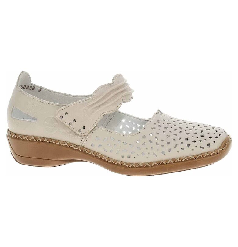 бежови перфорирани обувки от естествена кожа RIK41399-60 Rieker