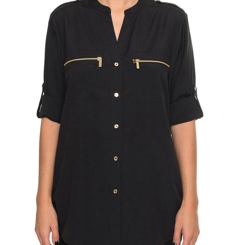 дамска риза M3VA9598 - Черен CALVIN KLEIN