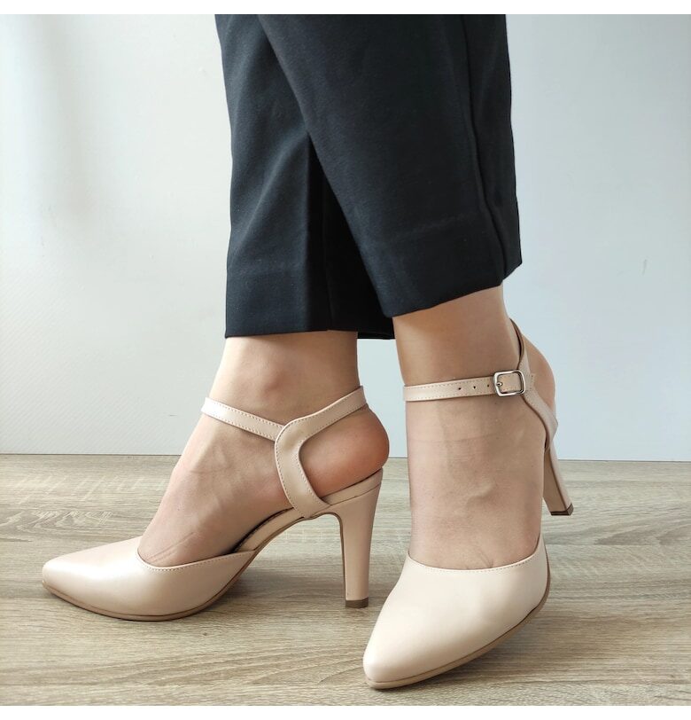 3295-3 Дамски разкроени обувки Pink Beige - Pink Beige - Розово/Hюд цвят PERLLA