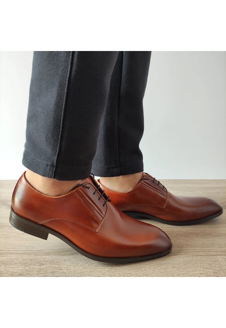 A140-1946 Мъжки елегантни обувки Cognac Brown - Cognac Brown - Светлокафяв Conhpol